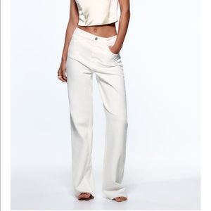 Zara wide leg jeans in ecru